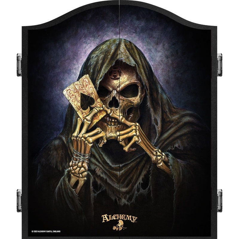Alchemy Dartboard Cabinet – Official Licensed – Professional Design – Black – Reapers Ace