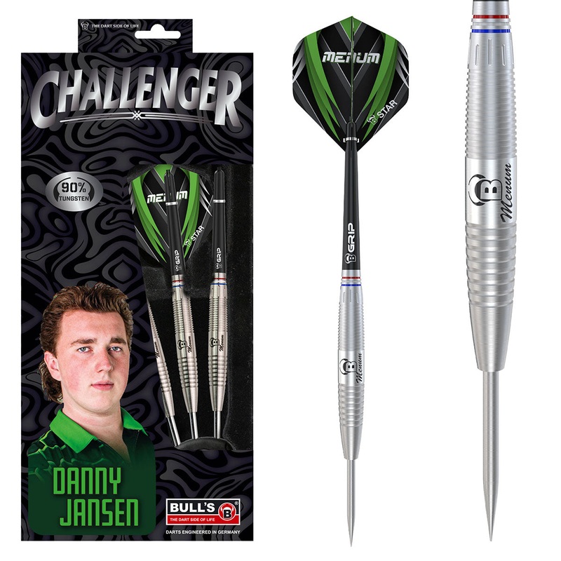Danny Jansen Challenger 90% Tungsten Steel Tip Darts by Bulls 26 Gram