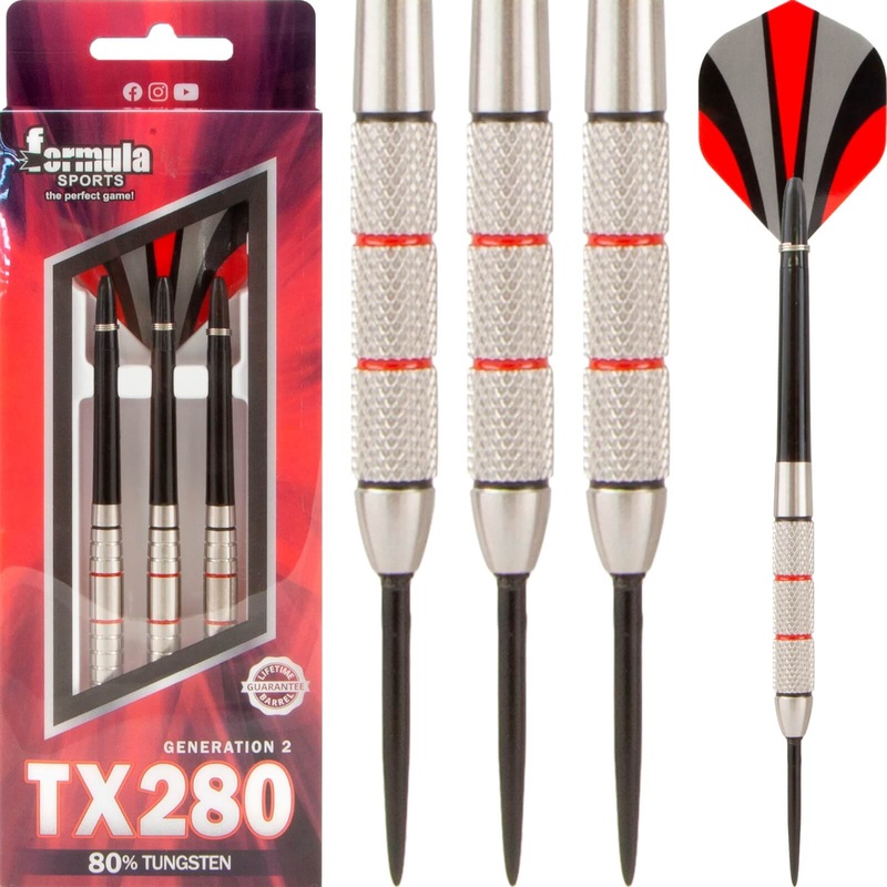Formula Sports – TX280 Gen 2 Darts – Steel Tip – 80% Tungsten – 21g