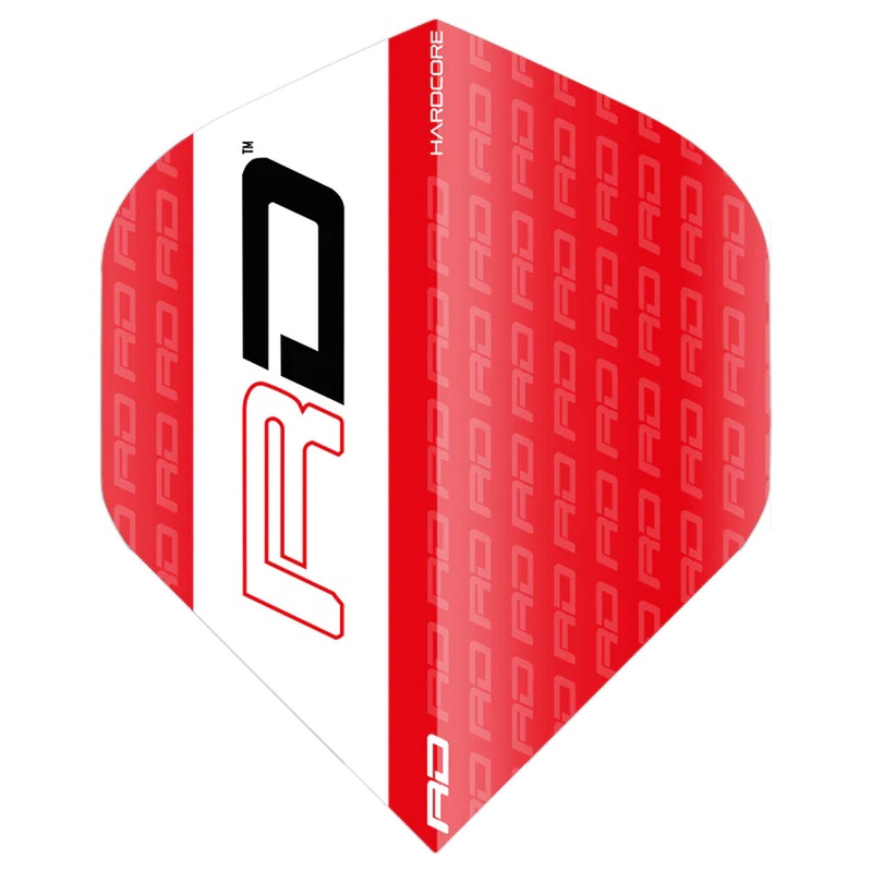 Hardcore XT Red & White RD Standard Dart Flights by Red Dragon