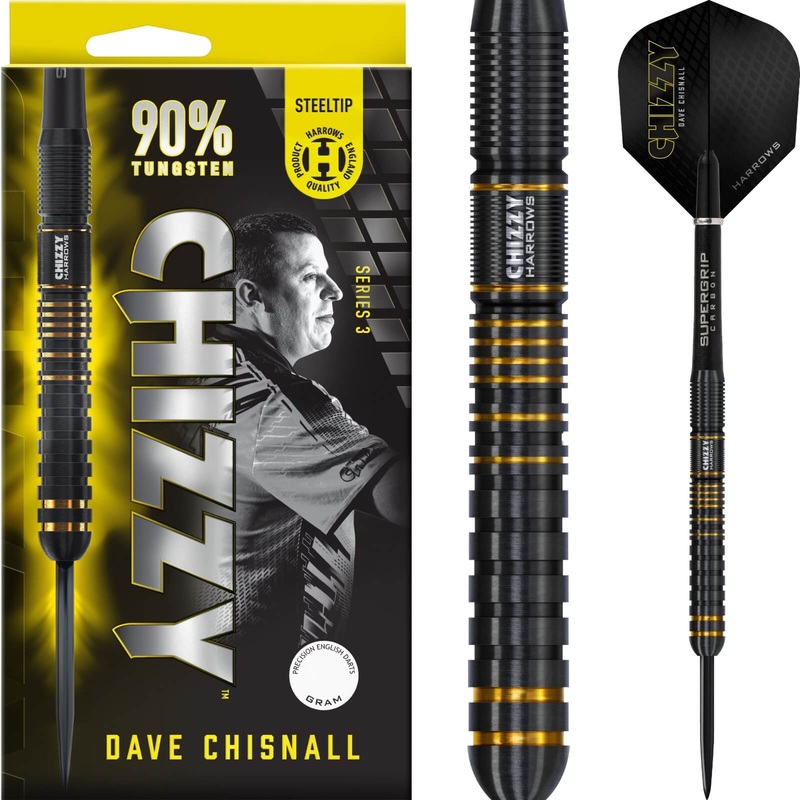 Harrows – Dave Chisnall Series 3 Darts – Steel Tip – 90% Tungsten – 21g 22g 23g 24g 25g 26g 21 grams