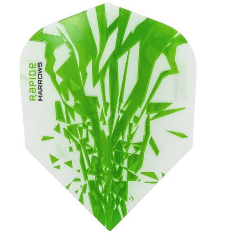 Harrows Rapide Green on White Dart Flights Green