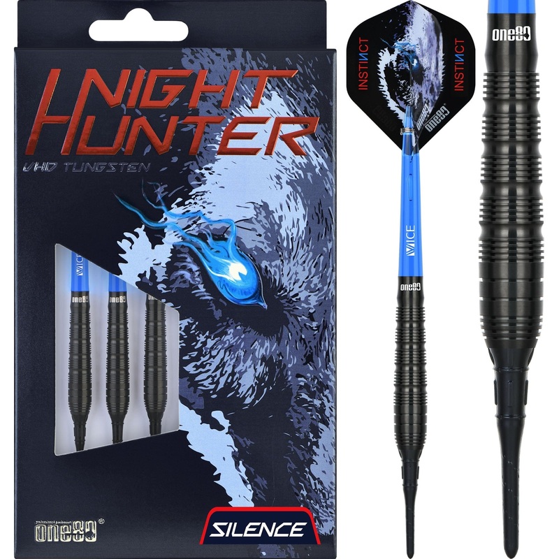 One80 Nighthunter Darts – Soft Tip – 90% Tungsten – Silence – 18g