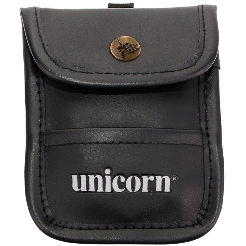 Unicorn Accessory Pouch Case – Push Button – Leather – Black