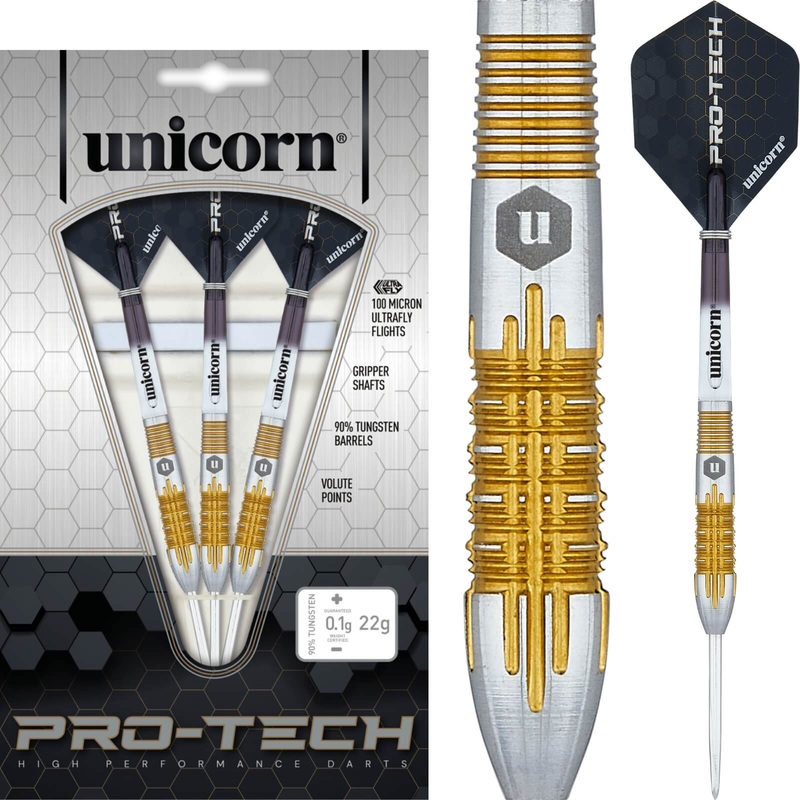 Unicorn – Pro-Tech Style 1 Darts – Steel Tip – 90% Tungsten – 20g 22g 24g 20 grams