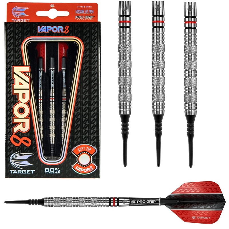 Vapor 8 01 Tungsten Soft Tip Darts by Target – Vapor8 55mm Barrel 18 Gram