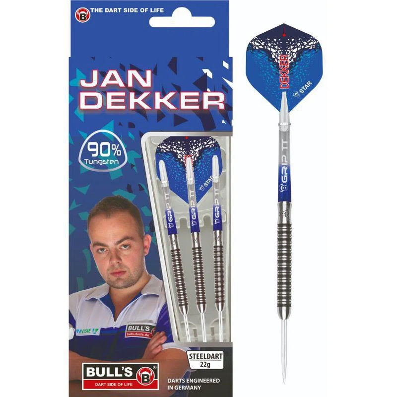 Bull’s DE Jan Dekker 90% Tungsten Steel Tip Darts 22 GRAM