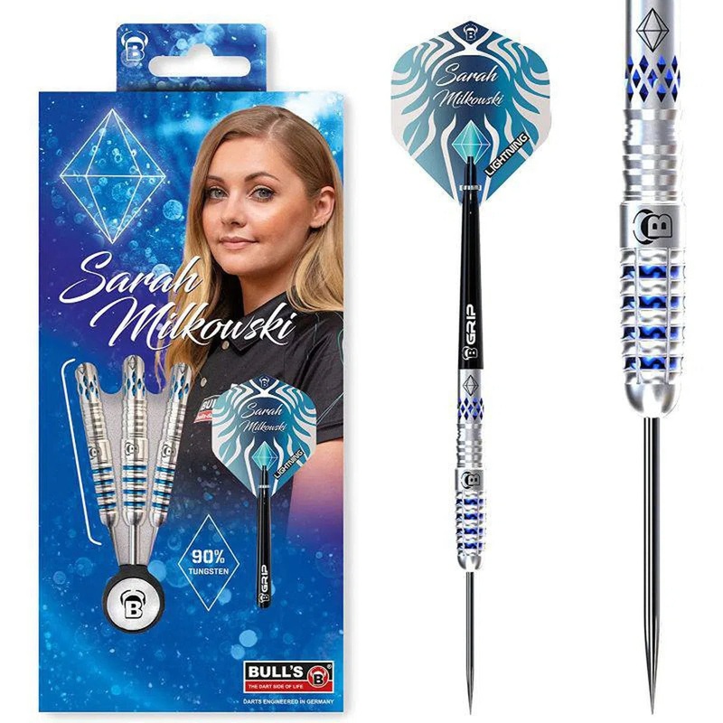 Bull’s DE Sarah Milkowski Sapphire 90% Tungsten Steel Tip Darts 22 GRAM