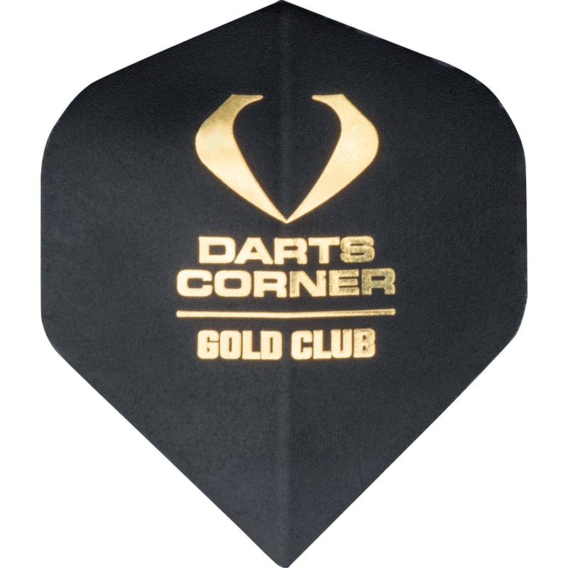 *Darts Corner Dart Flights – 100 Micron – No2 – Std – Black – Gold Club Member