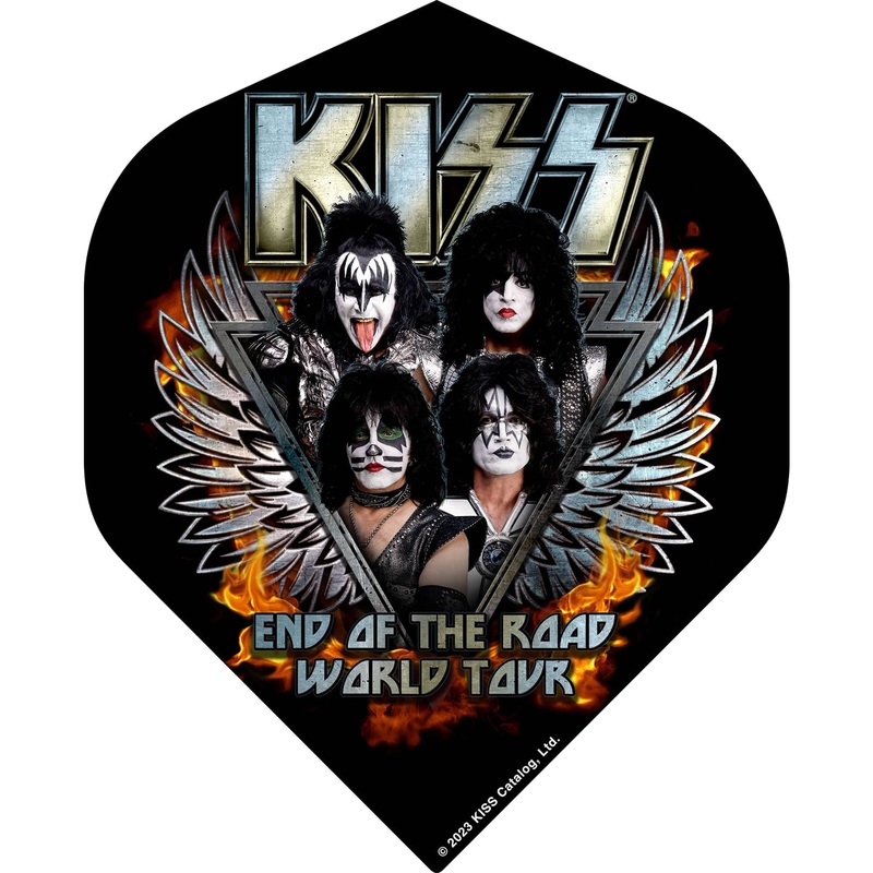 *Kiss Dart Flights – Official Licensed – 100 Micron – No2 – Std – F5 – Black – End of the Road