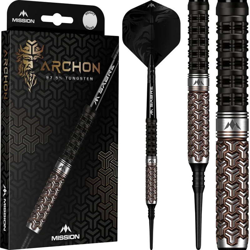 Mission Archon Soft Tip Darts – 97.5% Tungsten Black & Bronze PVD – 18gm