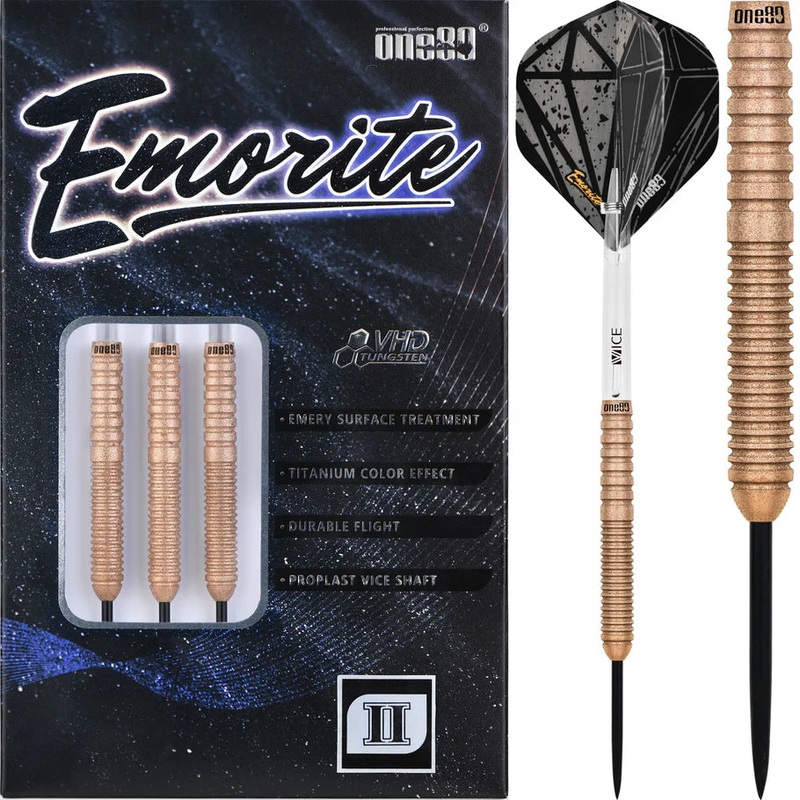 One80 Emorite 02 Rose Gold 22 gram 90% Tungsten Steel Tip Dart Set
