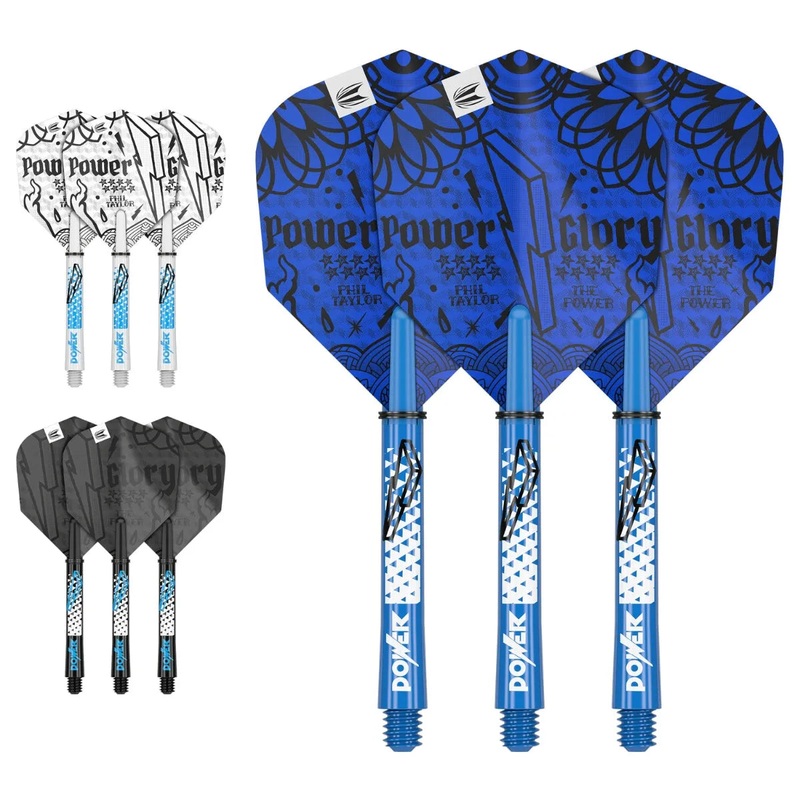Target Darts Phil Taylor Power Ink Flight & Shaft Kit Blue Short