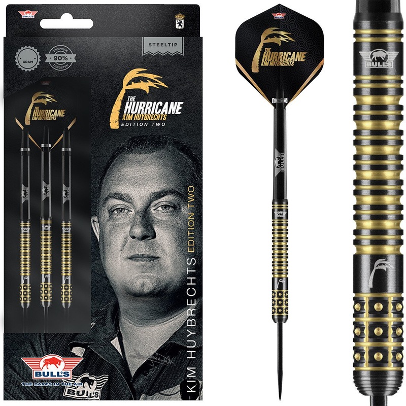 Kim Huybrechts E2 Black Titanium 90% Tungsten Steel Tip Darts by Bulls NL 23 Gram