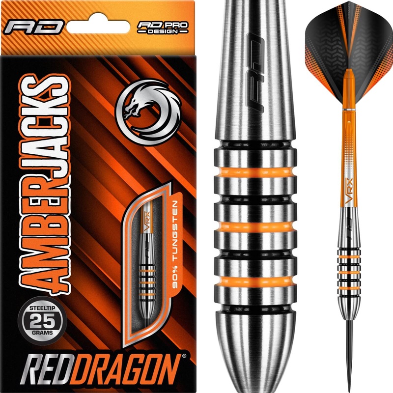 Red Dragon – Amberjack 15 Darts – Steel Tip – 90% Tungsten – 25g
