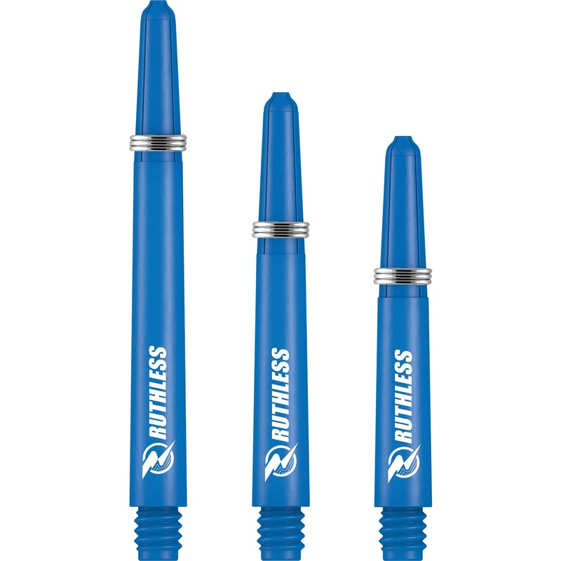 Ruthless Deflectagrip Dart Shafts – Nylon Stems with Springs – Blue Medium