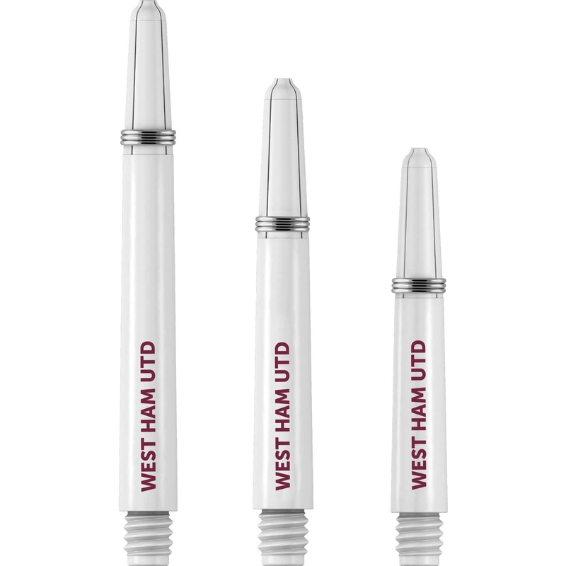 West Ham United FC – Official Licensed – Nylon Stems – Dart Shafts with Springs – White Medium