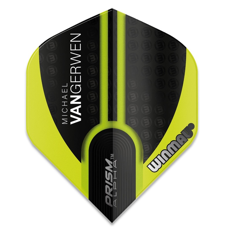 Winmau Prism Alpha MVG Michael Van Gerwen Dart Flights 6915-144 Black Green 100 Micron Black /Green