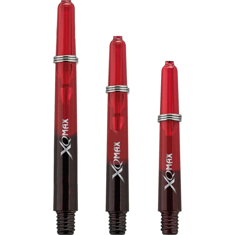 *XQMax Gradient Polycarbonate Dart Shafts – with Logo – includes Springs – Black & Red Medium