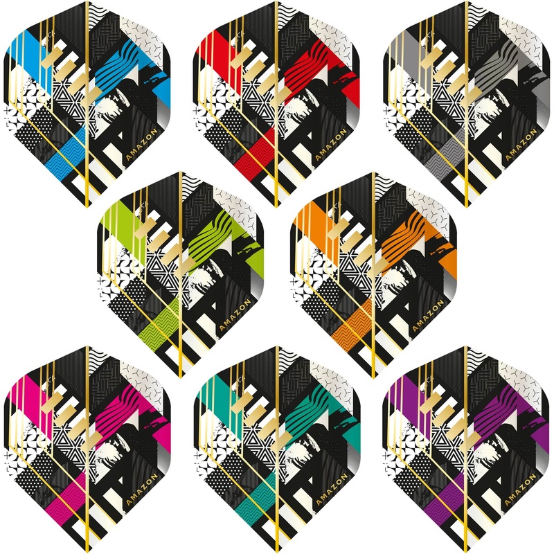 *Amazon Abstract Dart Flights – No2 – Std – Black Aqua