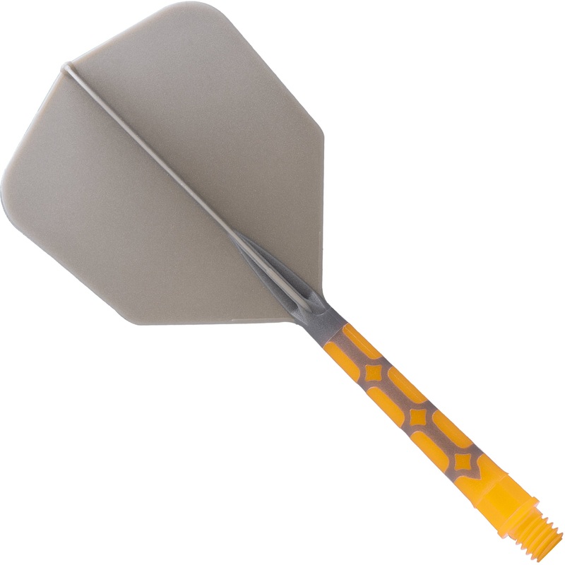 Cuesoul Rost T19 Integrated Dart Shaft and Flights – Big Wing – Yellow with Grey Flight Long