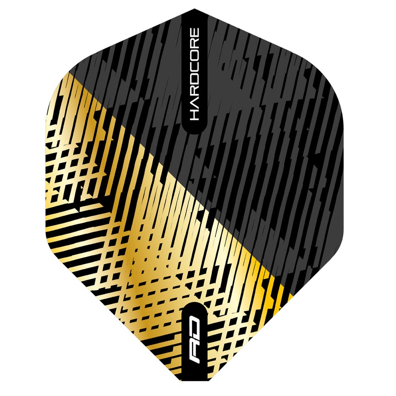 Hardcore Premium Gold & Black Fleck Standard Dart Flights by Red Dragon