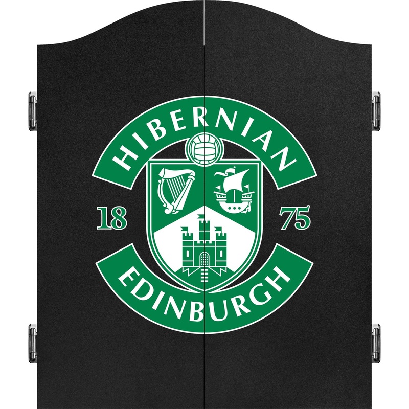 Hibernian FC – Official Licensed – Dartboard Cabinet – C2 – Black Crest