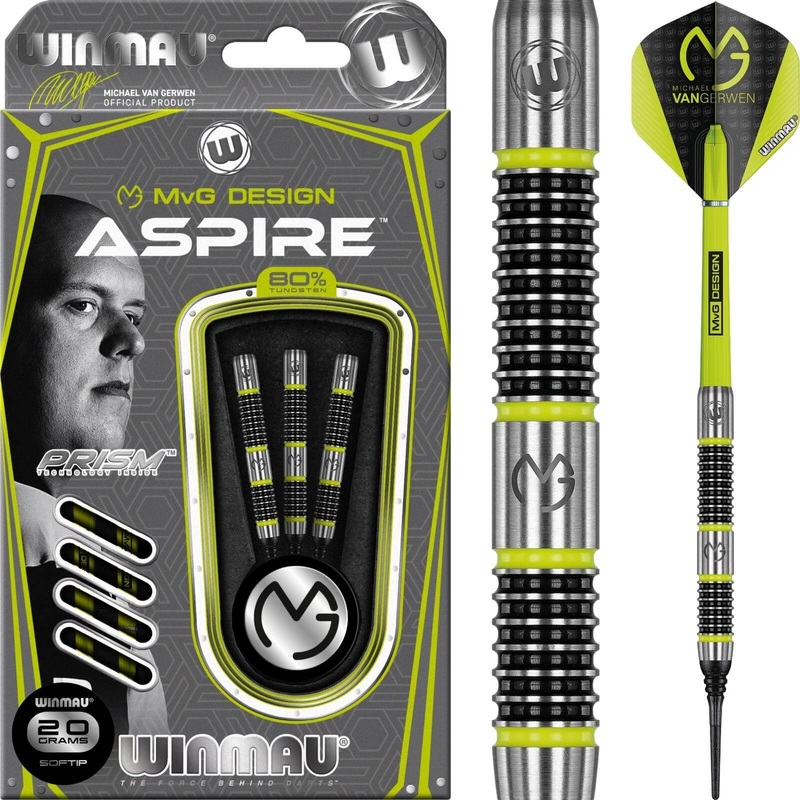 Winmau – MvG Aspire Darts – Soft Tip – 80% Tungsten – 20g
