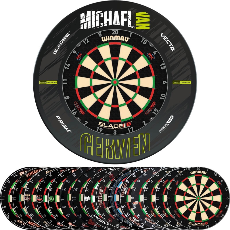 Winmau – MvG Retro Dartboard Surround & Dartboard Bundle – Choose Your Board Bulls NL – Advantage 501