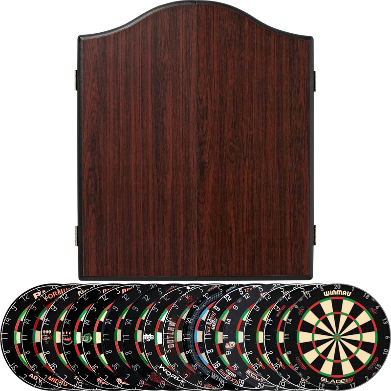 Winmau – Rosewood Dartboard Cabinet & Dartboard Bundle – Choose Your Board Bulls NL – Advantage 501