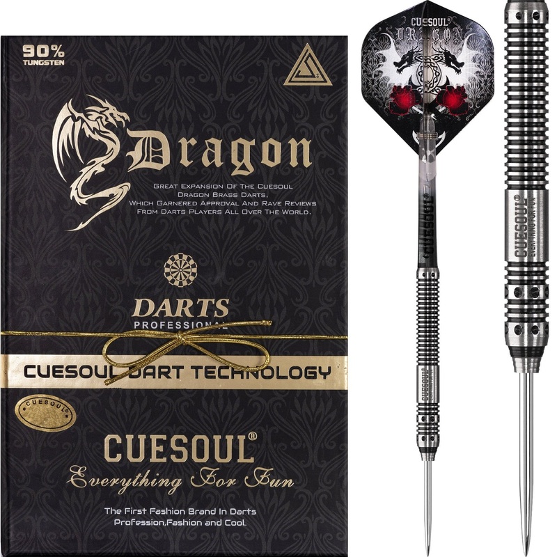 *Cuesoul – Steel Tip Tungsten Darts – Dragon – Black 22g