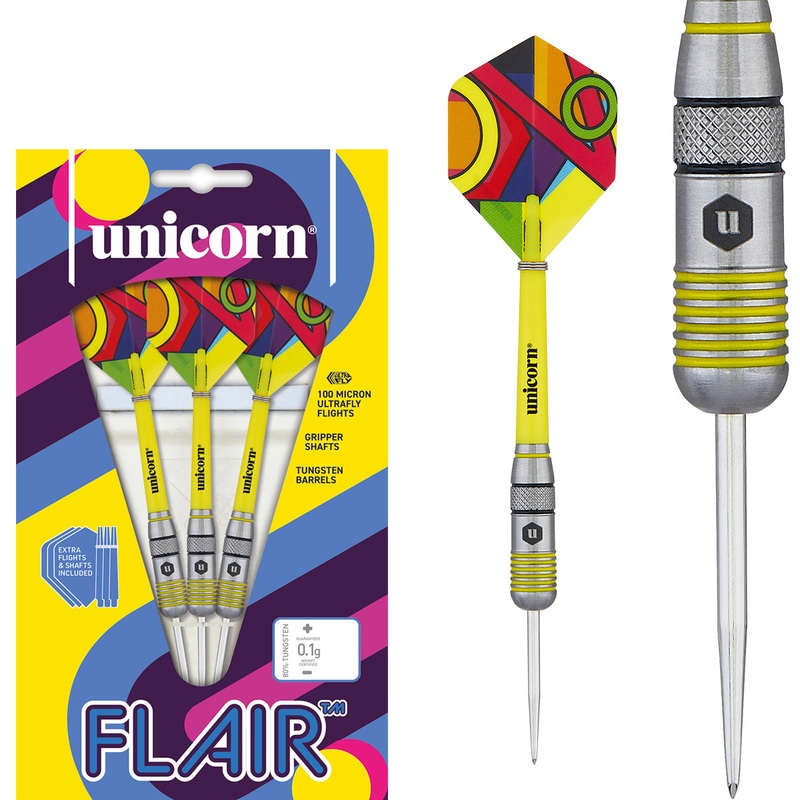 Flair 1 80% Tungsten Steel Tip Darts by Unicorn 20 Gram