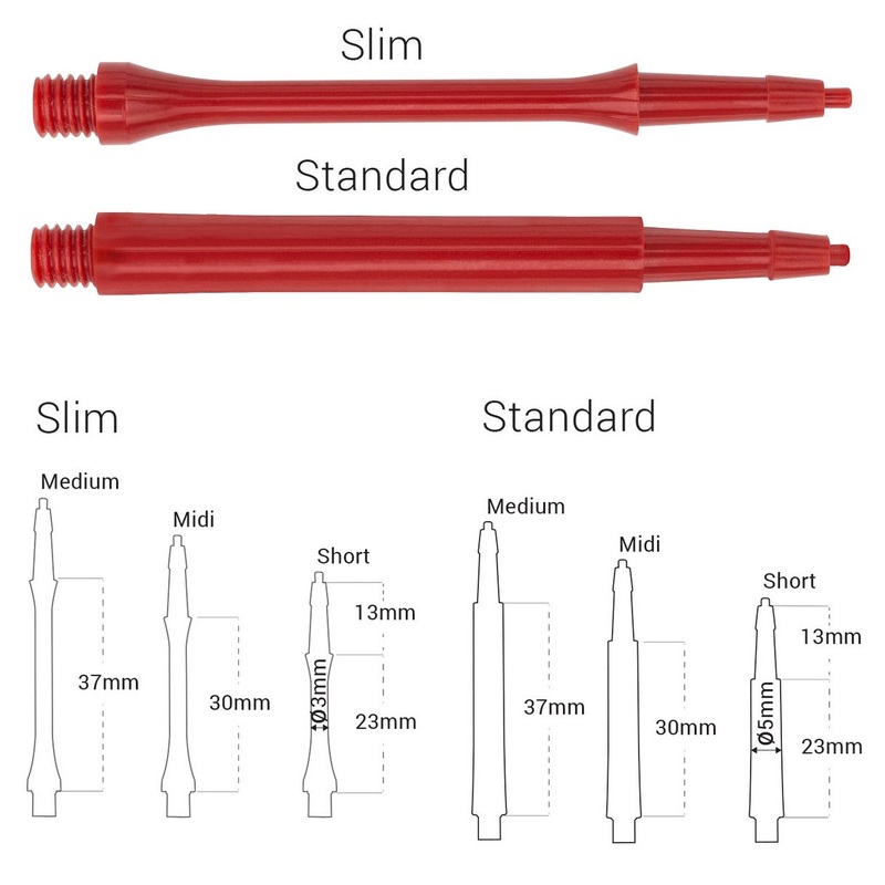 Harrows CLIC Red System Dart Stems / Shafts Medium Slim