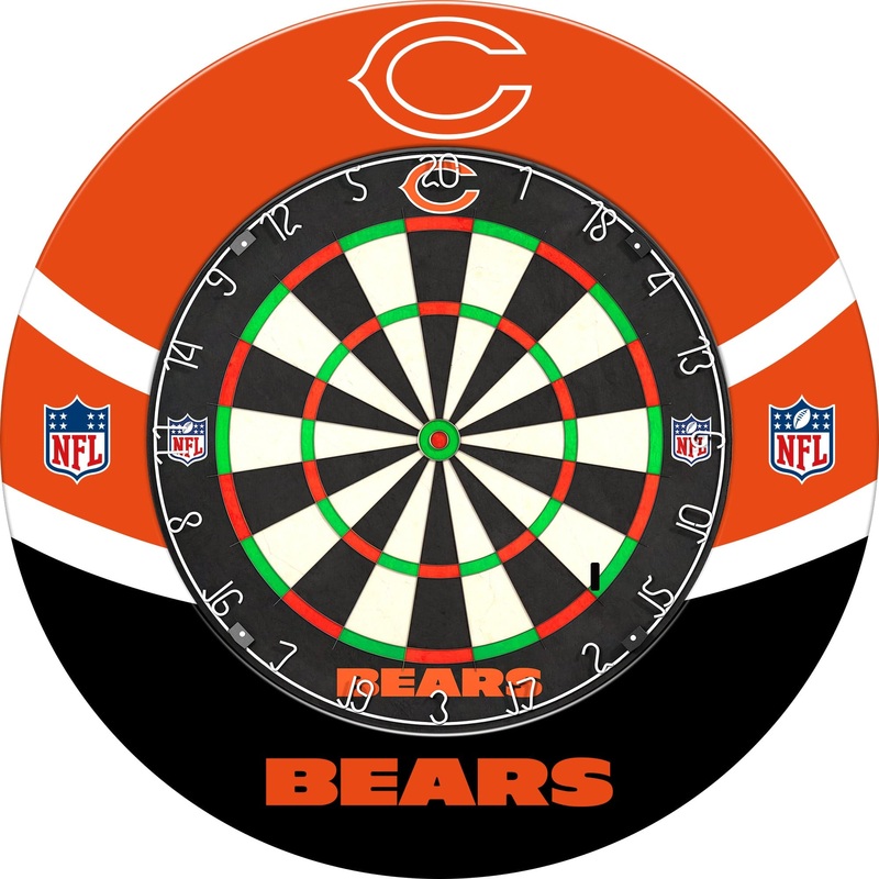 NFL – Printed Dartboard & Printed Surround – Official Licensed – Chicago Bears