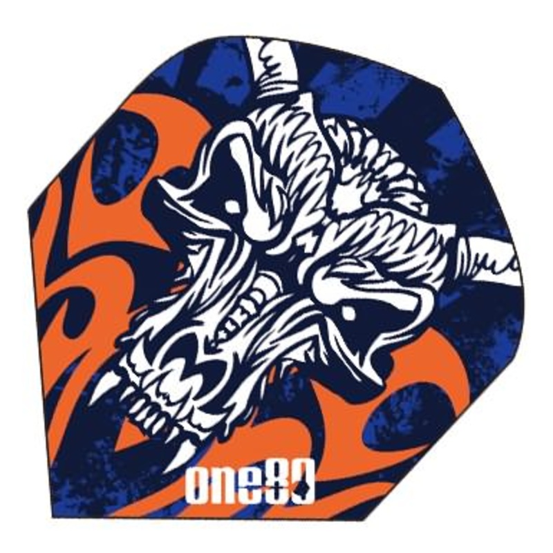 One80 Skull Blue/Orange Dart Flights Standard 100 Micron Poly