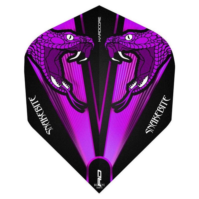 Red Dragon Hardcore Peter Wright Snakebite Pink Transparent Dart Flights No2 Standard