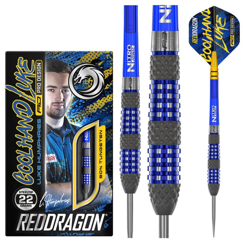 Red Dragon Luke Humphries TX2 Atomised 90% Tungsten Steel Tip Darts 22 GRAM