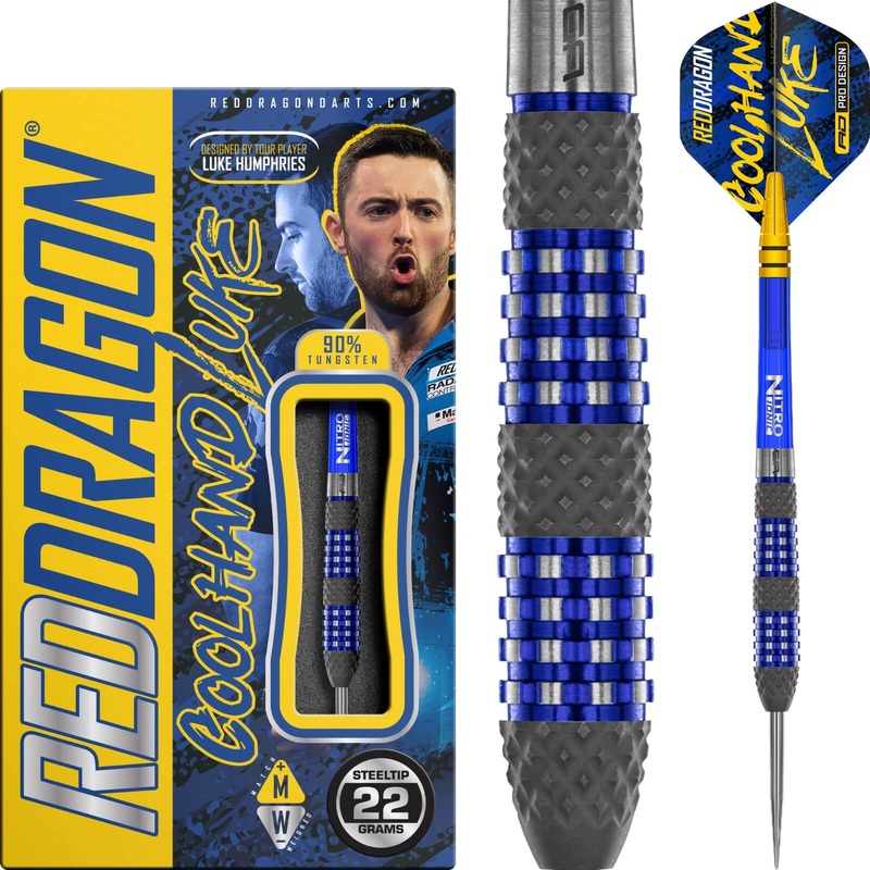 Red Dragon – Luke Humphries TX2 Atomised Darts – Steel Tip – 90% Tungsten – 22g 24g 22 grams