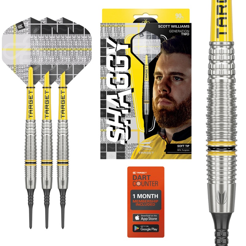 Scott Williams G2 90% Tungsten Soft Tip Darts by Target 18 Gram
