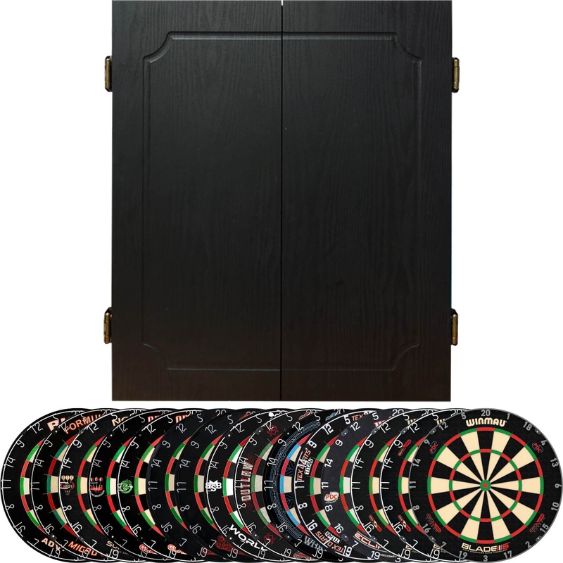 Shot – Quantum Dartboard Cabinet & Dartboard Bundle – Choose Your Board Bulls NL – Advantage 501