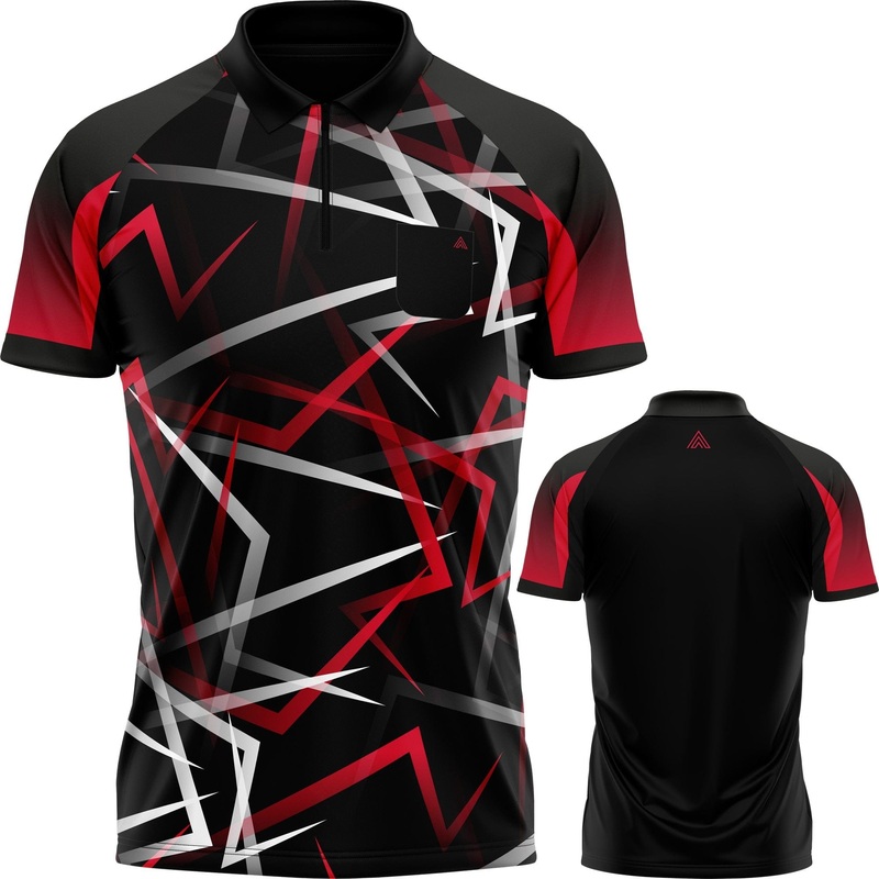 Arraz Flare Dart Shirt – with Pocket – Black & Red 2XL