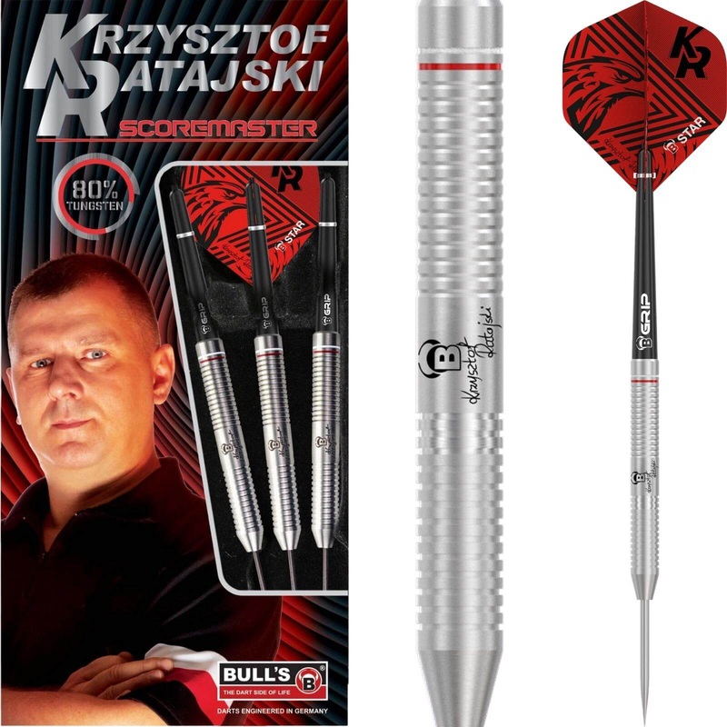 BULL’S – Krzysztof Ratajski Scoremaster Darts – Steel Tip – 80% Tungsten – 22g 24g 22 grams