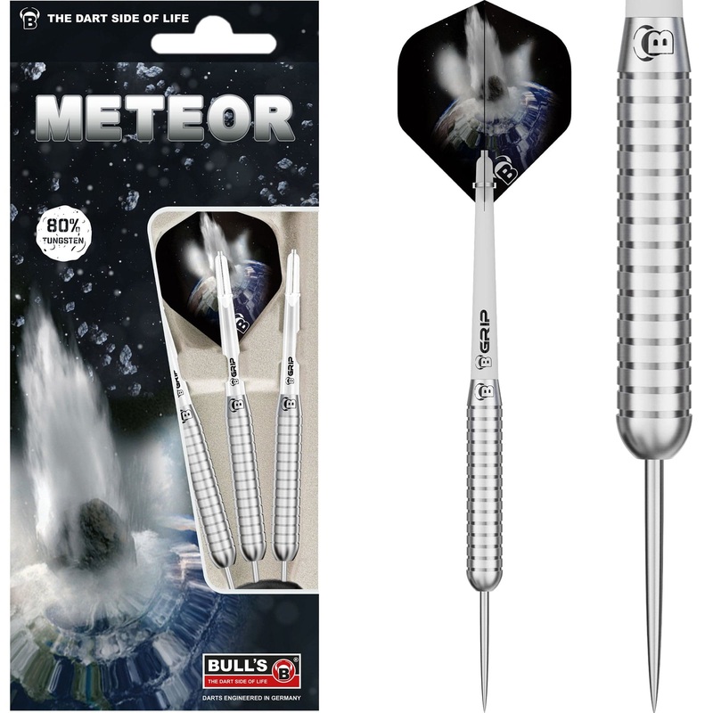 BULL’S Meteor Darts – Steel Tip – 80% Tungsten – MT12 – Ringed 28g