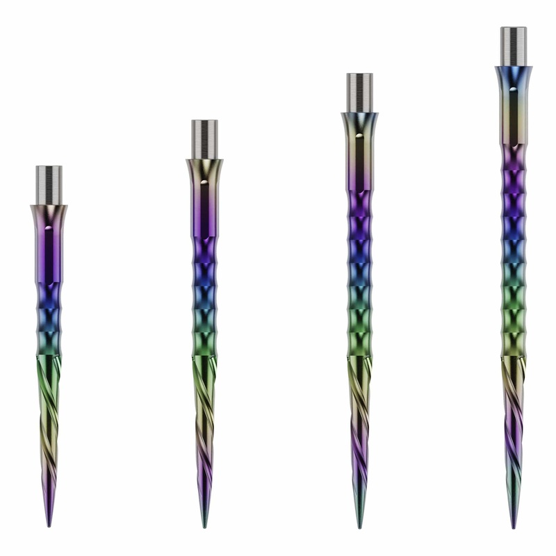 Caliburn Replaceable Dart Points – Spiro – No Lip – Rainbow 28mm
