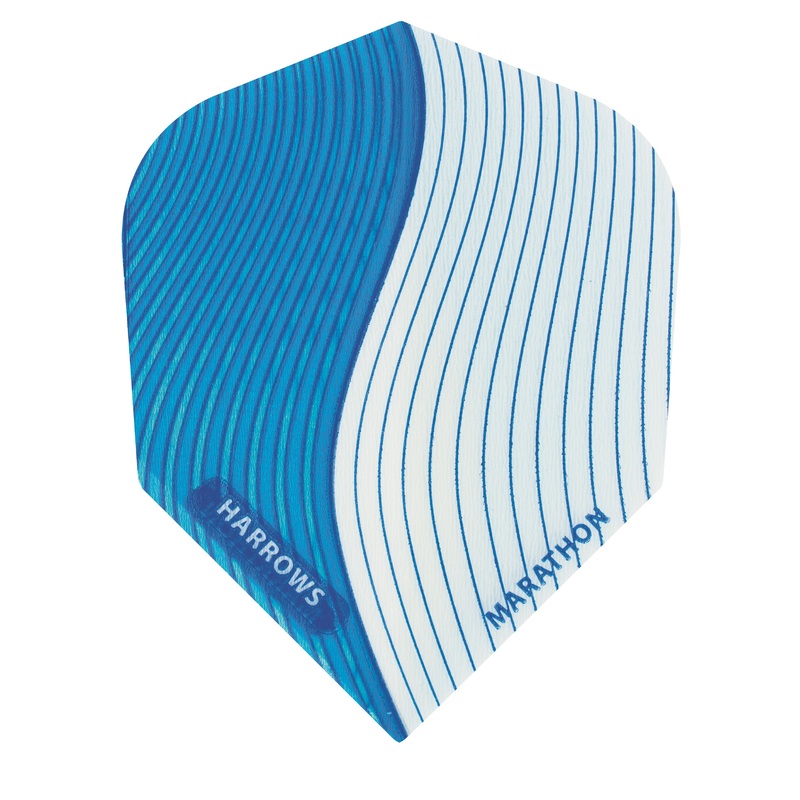 Harrows Marathon Blue and White Stripes Dart Flights (1512)