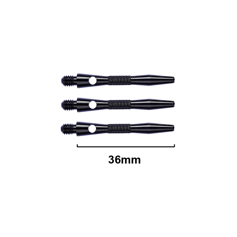 Knurled Aluminium Shafts Short Black
