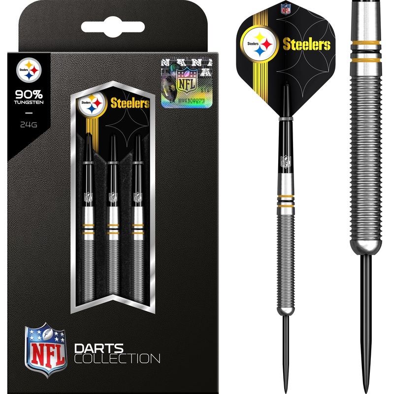 NFL – Steel Tip Tungsten Darts – Official Licensed – Pittsburgh Steelers – 24g 24g