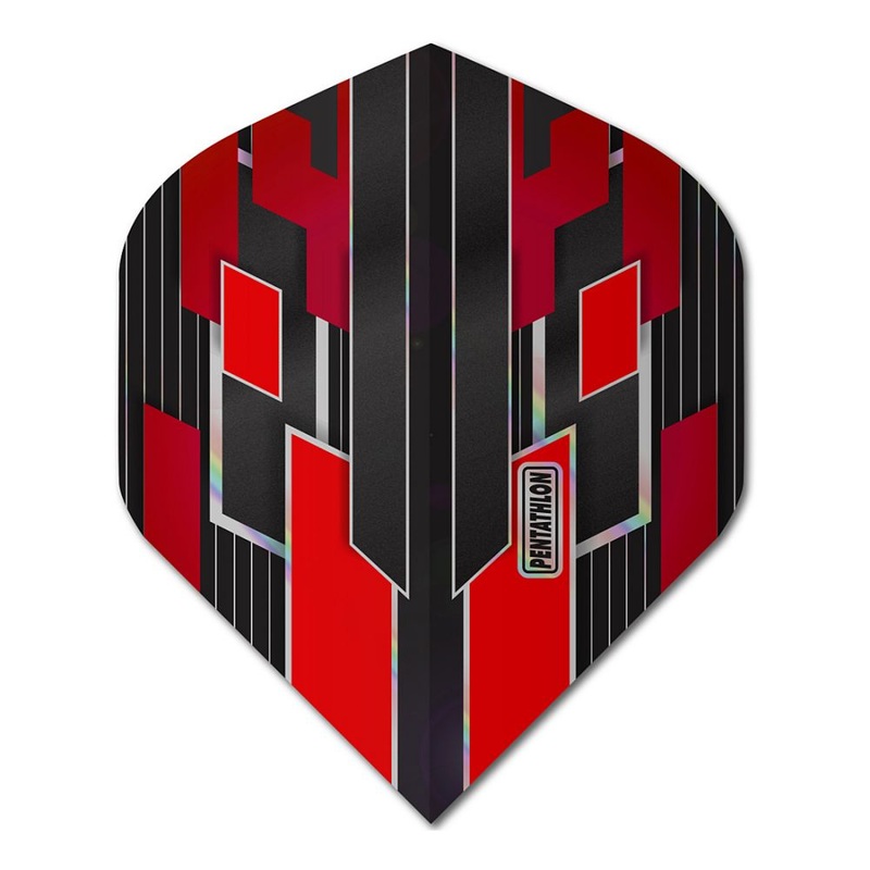 Pentathlon Shimmer Dart Flights Black Red No2 Standard