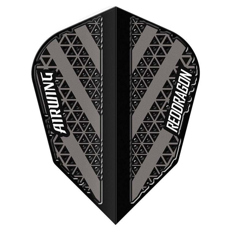 Red Dragon Airwing Dart Flights – V-Standard Black & Grey