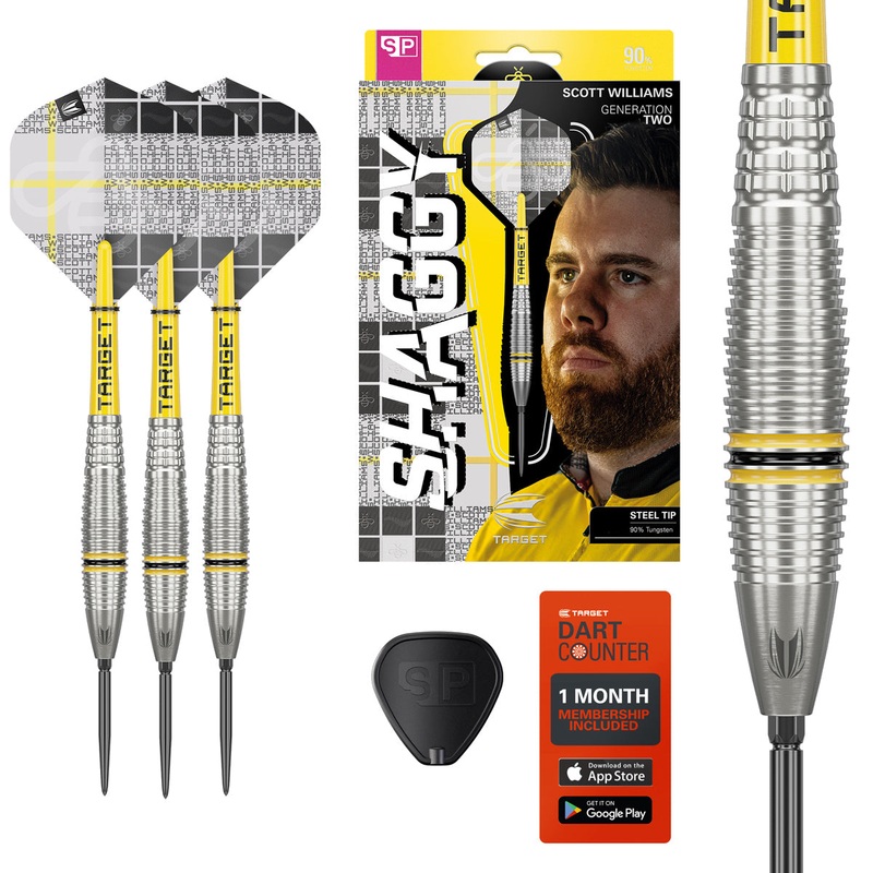 Scott Williams G2 90% Tungsten SP Steel Tip Darts by Target 23 Gram